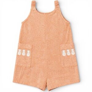 Wonder Nation Linen Baby Pineapple Romper 12M Rust Orange